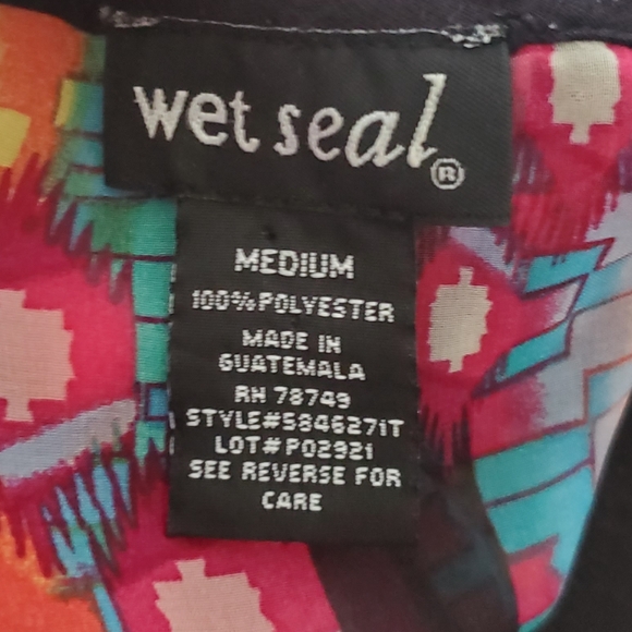 Wet Seal sheer black pink blue hi low tank top M - Picture 5 of 5